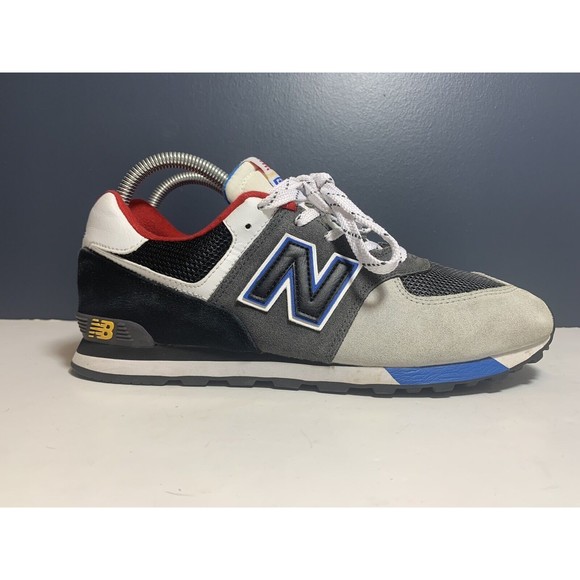 New Balance Other - New Balance 574 Black Gray Red And Blue Shoe Size 7 M